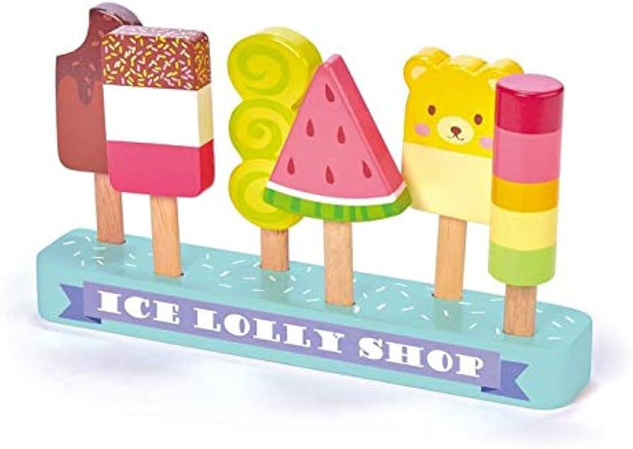 Tender Leaf Toys - Ice Lolly Shop - 7 Pieces Pretend Food Play Toy with Wooden Popsicle Ice Cream... | Amazon (US)