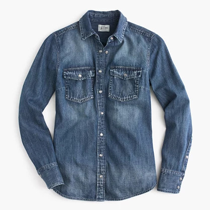 Western chambray shirt in vintage indigo | J.Crew US