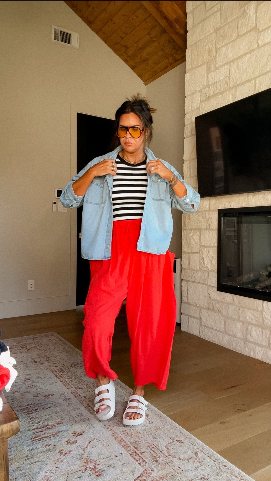 My favorite outfit formula even works for a 7 hour car ride!
Tanks: XL 
red Pants: XL
Denim top: XL

#LTKootd #LTKOver40 #LTKMidsize