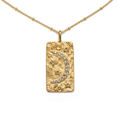 Moonbeam Hieroglyph Talisman Necklace | Sequin