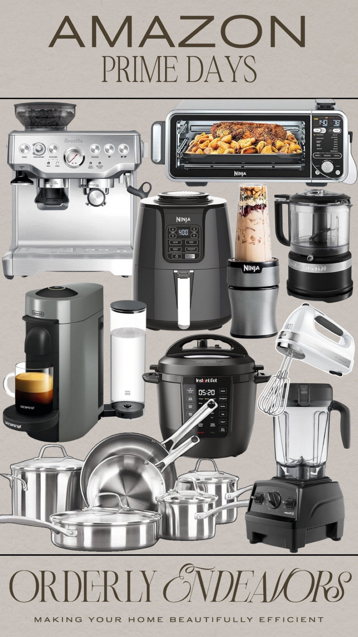 Amazon prime days kitchen gadget deals include air fryer, espresso machine, nespresso, cookware set, Vitamix blender, instapot, hand mixer, food chopper.

Kitchen gadgets, sale alert, deal alert, prime day deals, home gadgets

#LTKHome #LTKFindsUnder50 #LTKxPrimeDay