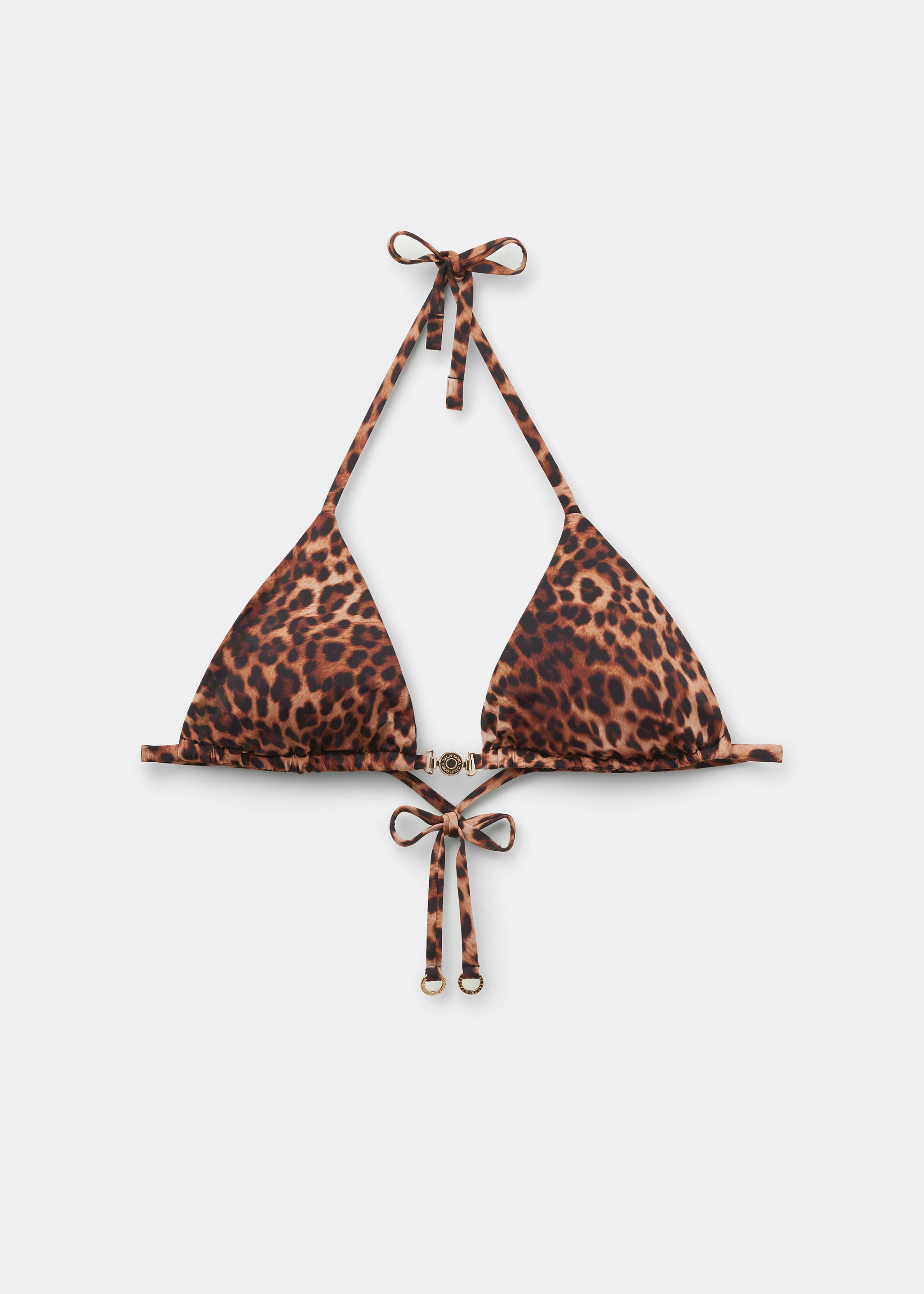 Brown Animalier Triangle Swimsuit Top | Calzedonia US