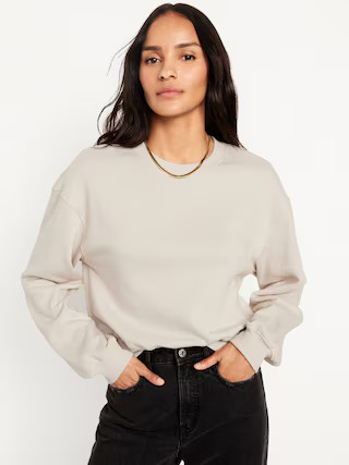 Relaxed Crew Neck Sweatshirt for Women | Old Navy (US)