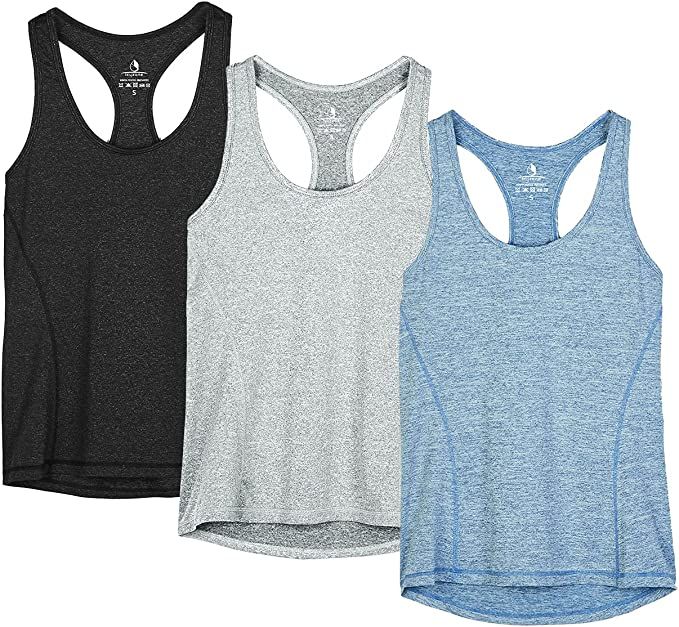 icyzone Workout Tank Tops for Women - Racerback Athletic Yoga Tops, Running Exercise Gym Shirts(P... | Amazon (US)