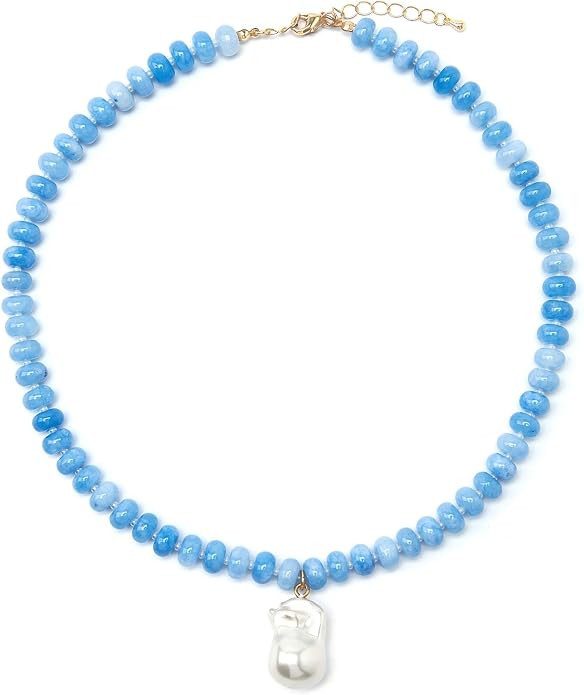 Zissunbeam Chunky Necklaces for Women,Colorful Bead Gemstone Choker Heart Necklace for Women, Han... | Amazon (US)