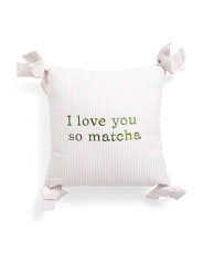 14x14 I Love You So Matcha Embroidered Bows Striped Pillow | Throw Pillows | Marshalls | Marshalls