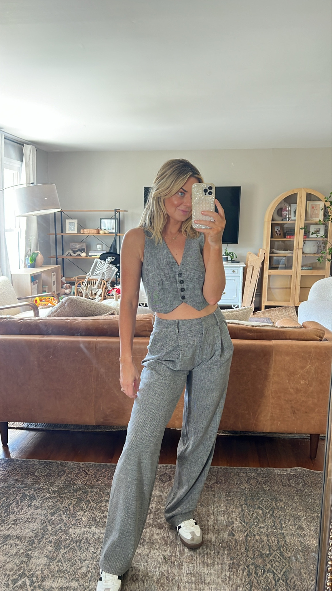 Size medium in both trouser pant and shrunken vest! Love the fit! TTS 

#LTKSeasonal #LTKHoliday #LTKparties