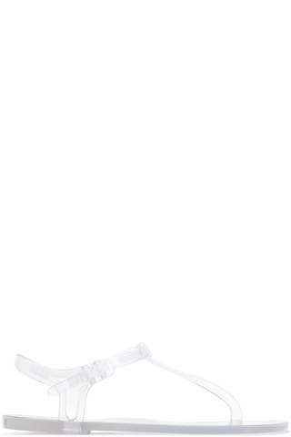 Transparent Billi T-Bar Flat Sandals | SSENSE