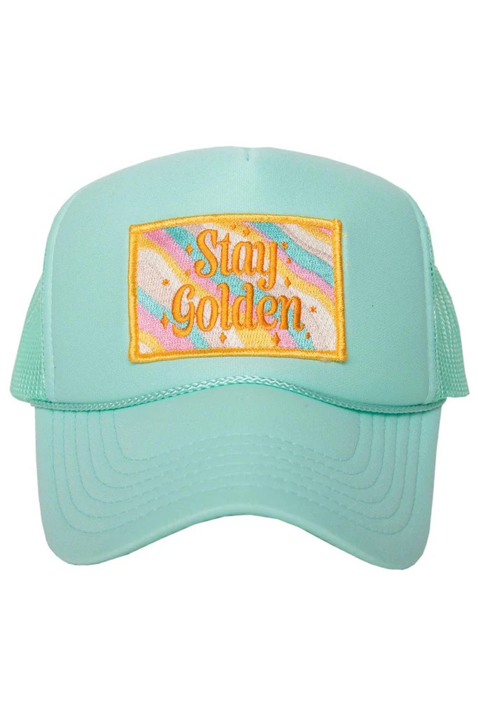 Stay Golden Trucker Hat (White Foam) | Katydid.com