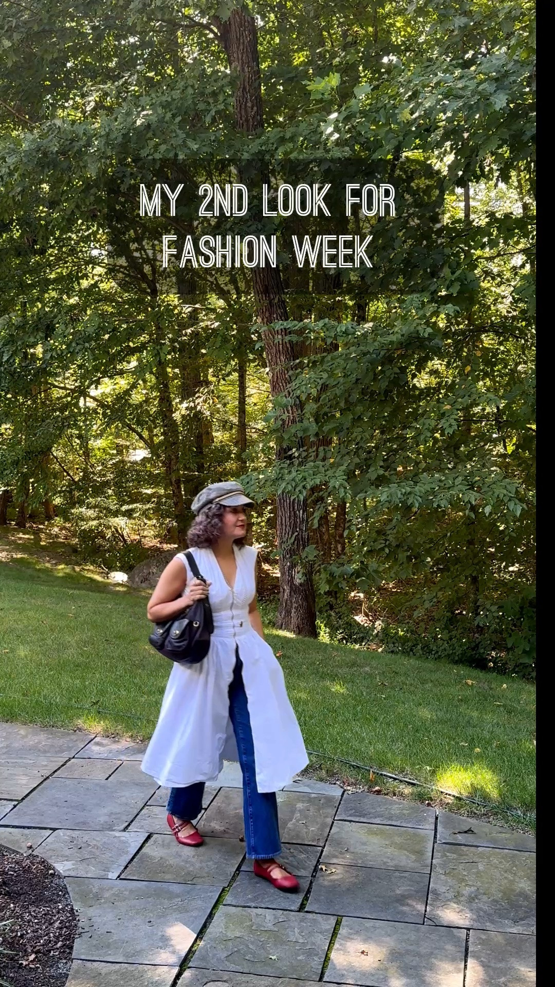 My look for the second week of fashion week! Dress over denim with a pop of color red flat, newsboy cap and Coach bag.

#LTKNYFW #LTKOver40 #LTKSeasonal