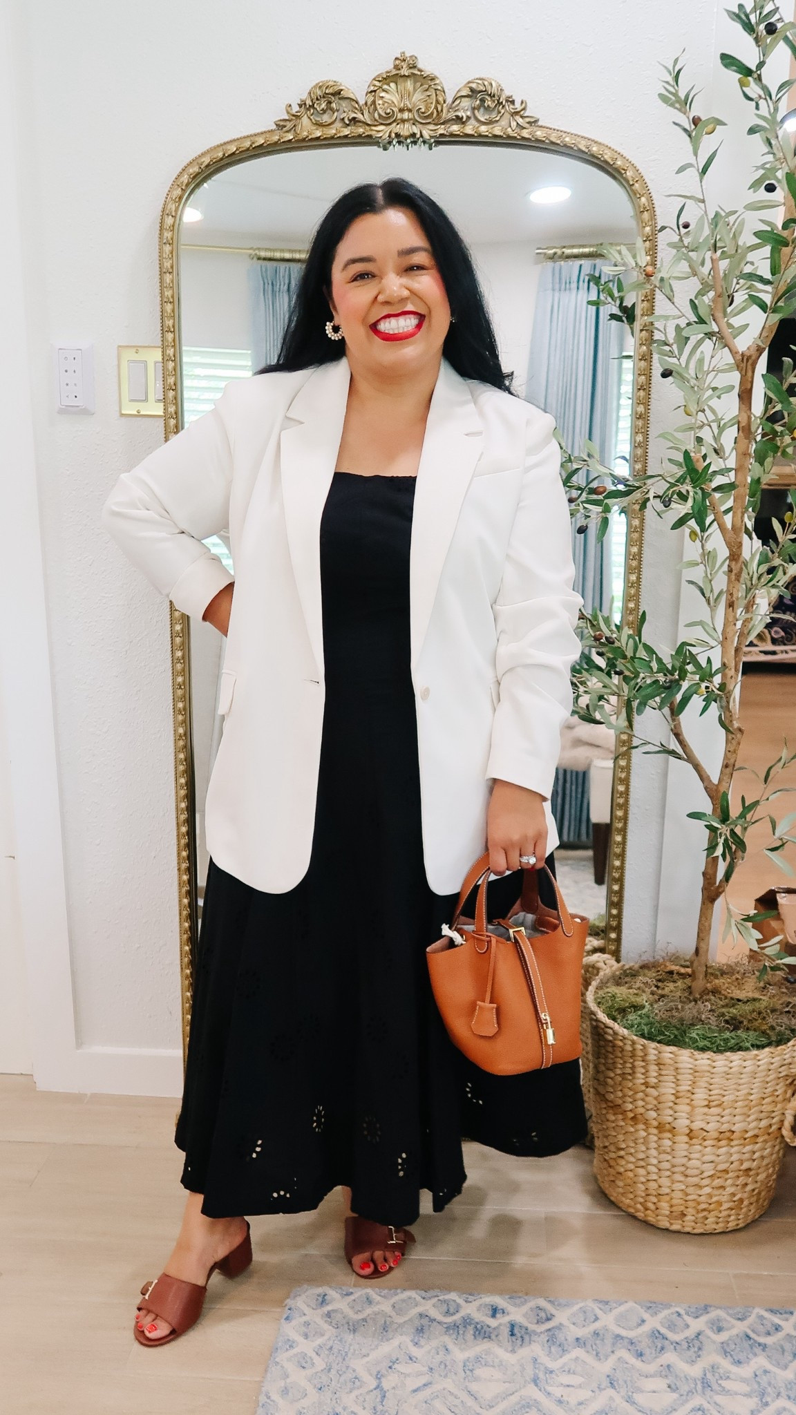 It’s Spring and almost Summer and I love this black eyelet dress from Walmart. #WalmartFashion 

💖I’m wearing a size Large. It’s sleeveless and fully lined and 100% cotton. It’s available in green and white as well! 

💖I paired my dress with some cognac low heels from Lane Bryant that were gifted to me along with my cream blazer from Abercrombie. 

💖 Also how cute is this cognac bag from the TikTok shop 👀 It’s giving luxury at a fraction of the cost!

Spring dress, work look, workwear, cream blazer, plus size fashion, mid size fashion, petite fashion, wedding guest dress, Walmart fashion, graduation dress

#LTKPetite #LTKPlusSize #LTKMidsize