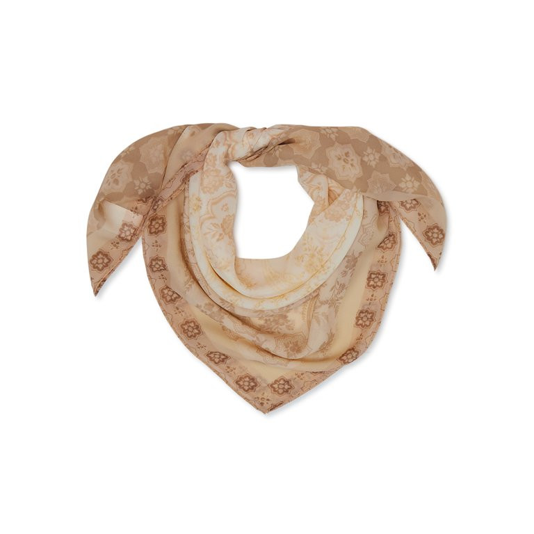 Time and Tru Women's Printed Scarf, Beige | Walmart (US)