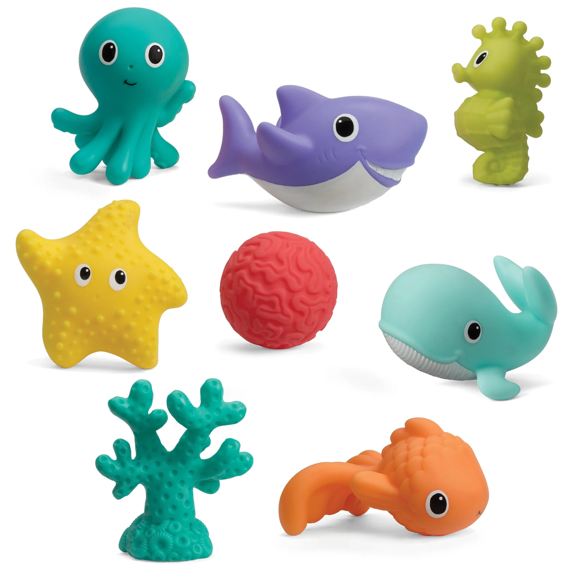 Infantino Aquarium Bath Squirters, Sea Life Pals Water Toys, 8-Piece Set - Walmart.com | Walmart (US)
