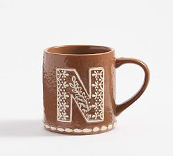 Gingerbread Stoneware Alphabet Mug | Pottery Barn (US)