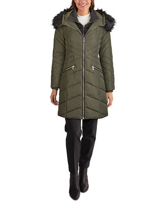 Faux-Fur Trim Hooded Puffer Coat | Macys (US)