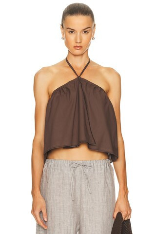 Deiji Studios Napkin Top in Chocolate - Chocolate. Size L (also in M). | FWRD 