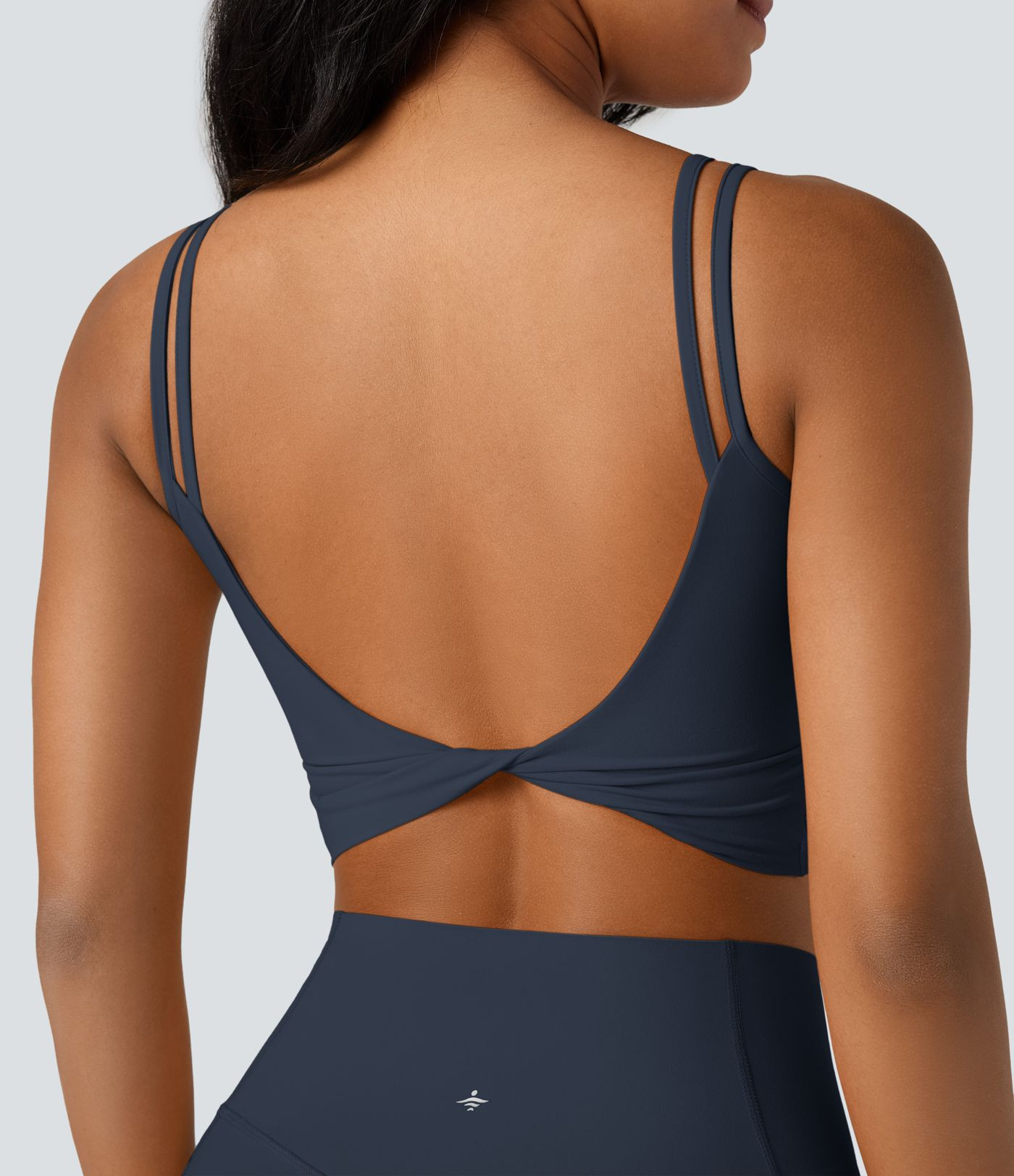 Women’s Halara UltraSculpt™ Double Straps Twisted Backless Cropped Yoga Tank Top - Halara | HALARA