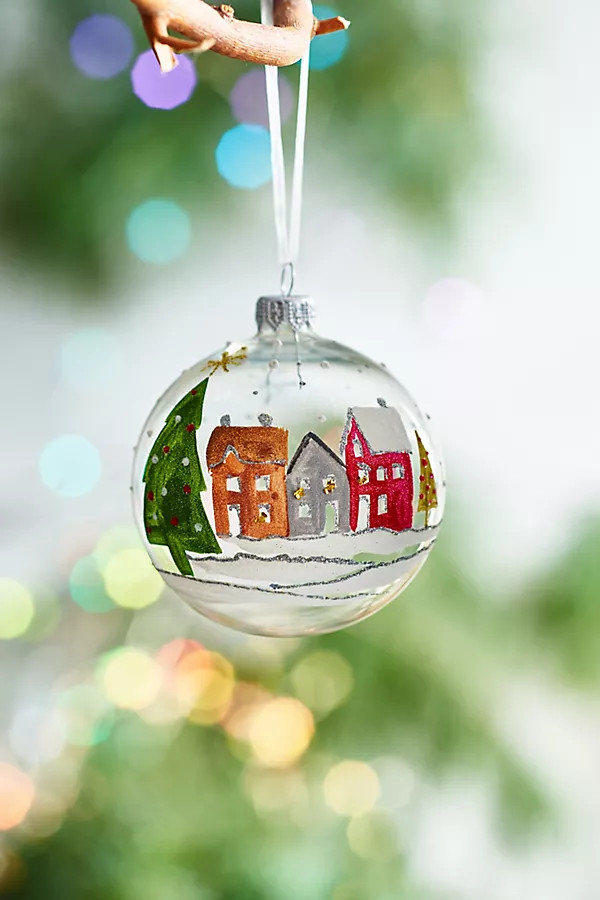 Winter Village Globe Ornament | Anthropologie (US)