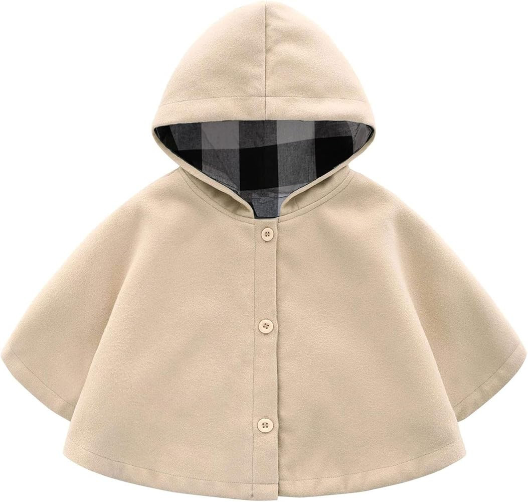 SCOFEEL Baby and Toddler Boys & Girls Wool Blend Winter Hooded Outerwear Capes Poncho Coat | Amazon (US)
