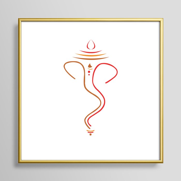 Simple And Elegant Lord Ganesha Framed Art Print | Society6