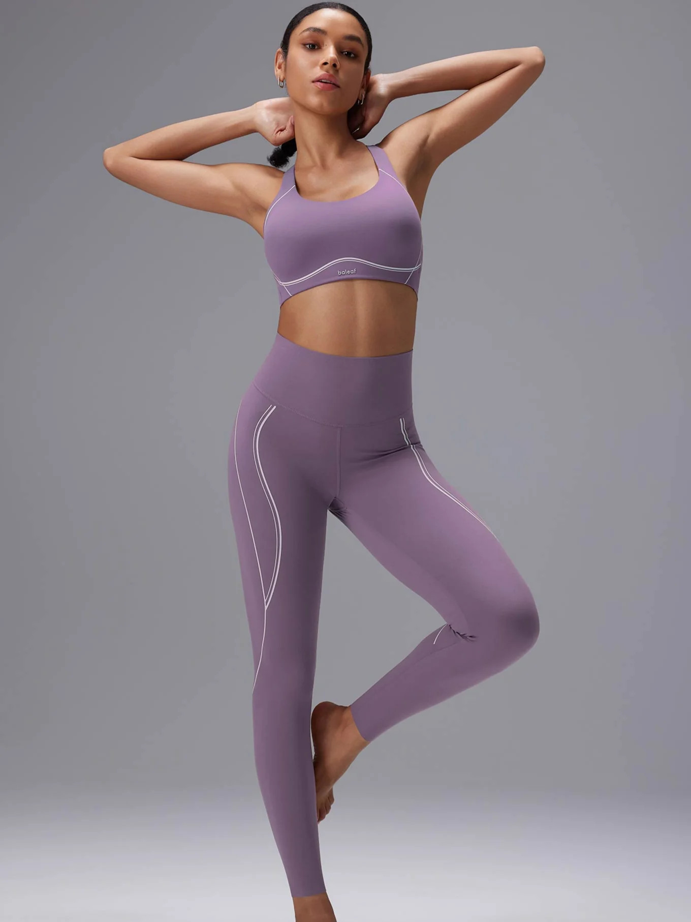 Baleaf Women's High Rise Stripe Print Leggings | baleaf