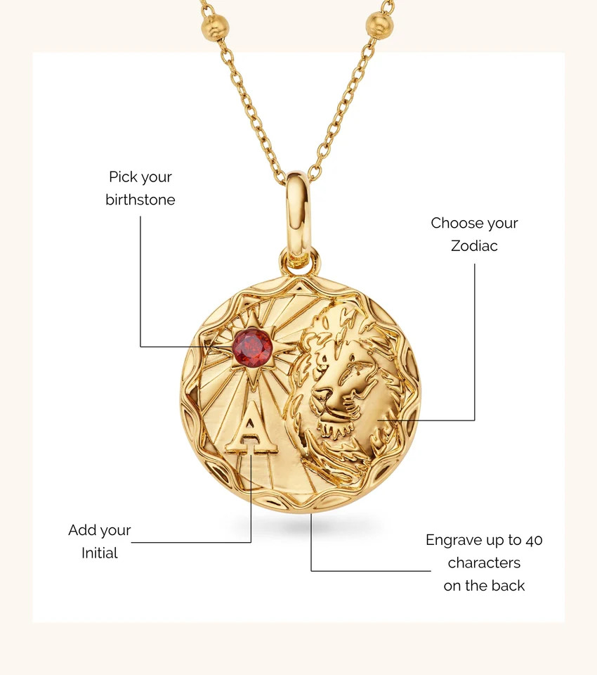 Custom Zodiac Coin Necklace (Gold) | Abbott Lyon