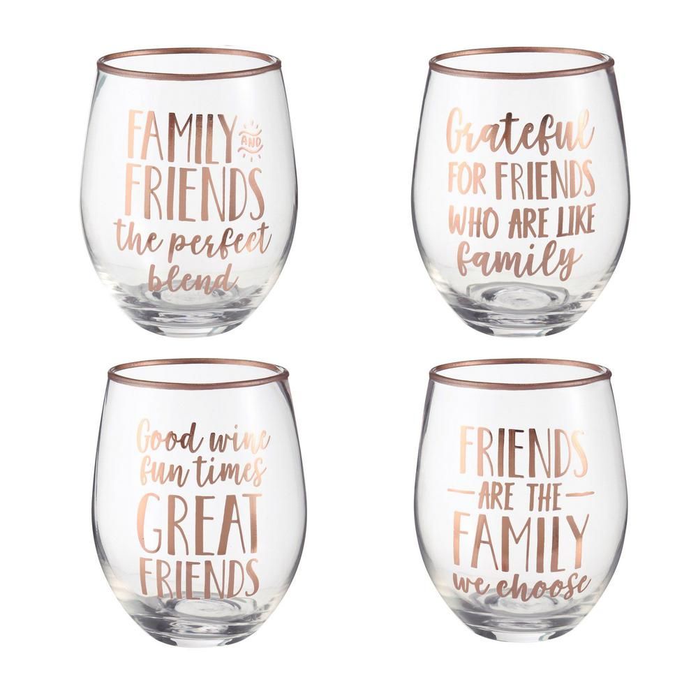 Amscan Stemless Wine Glass Set | The Home Depot