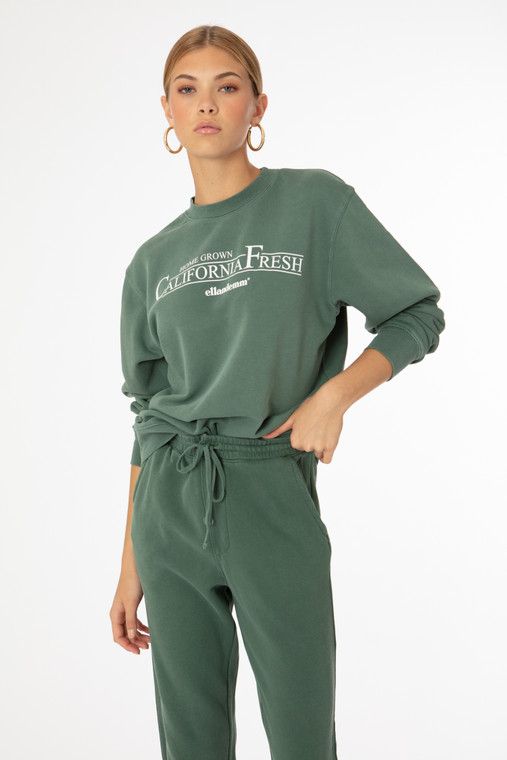 California Fresh Sweatshirt- Green | EllandEmm