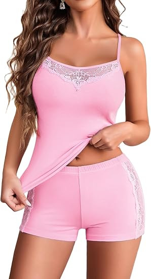 Avidlove Women Sleepwear Lace Pajamas Set Shorts Nightwear Camisole Short Sets | Amazon (US)