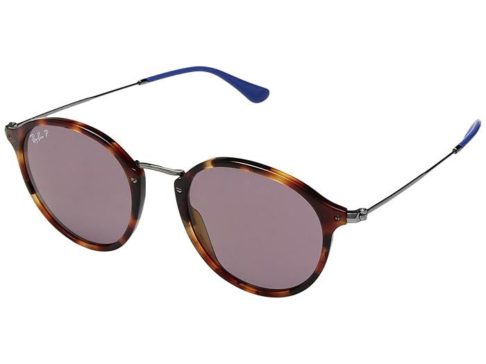 Ray-Ban 0RB2447 52mm (Red Havana/Light Violet Polarized) Fashion Sunglasses | Zappos