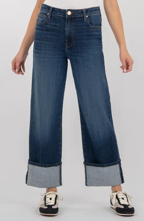 KUT from the Kloth Sienna Cuffed High Waist Relaxed Straight Leg Jeans in Clarity at Nordstrom, S... | Nordstrom