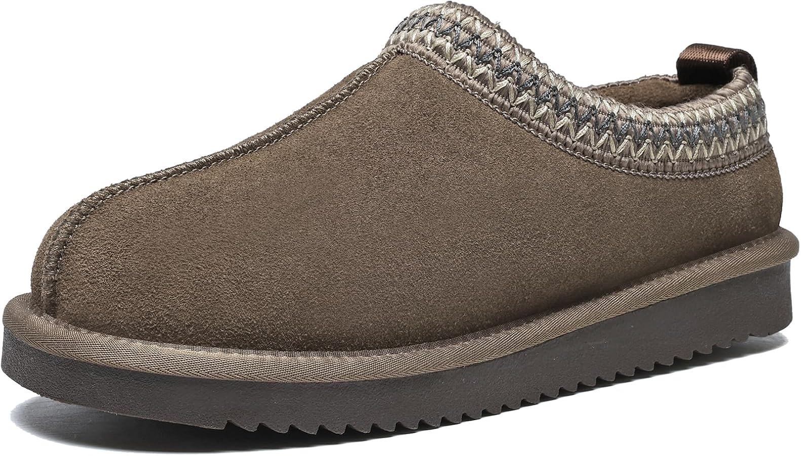 Women's Fuzzy Slippers Genuine Suede Leather Mini Boots Mens Fur Lining Winter Mules Cozy Warm Sh... | Amazon (US)