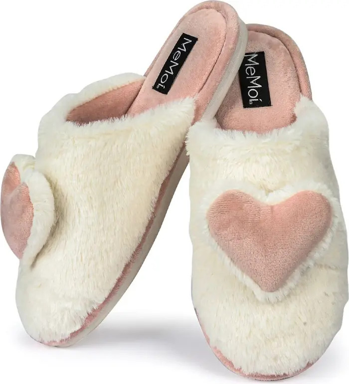 3D Heart Plush Faux Fur Slipper (Women) | Nordstrom