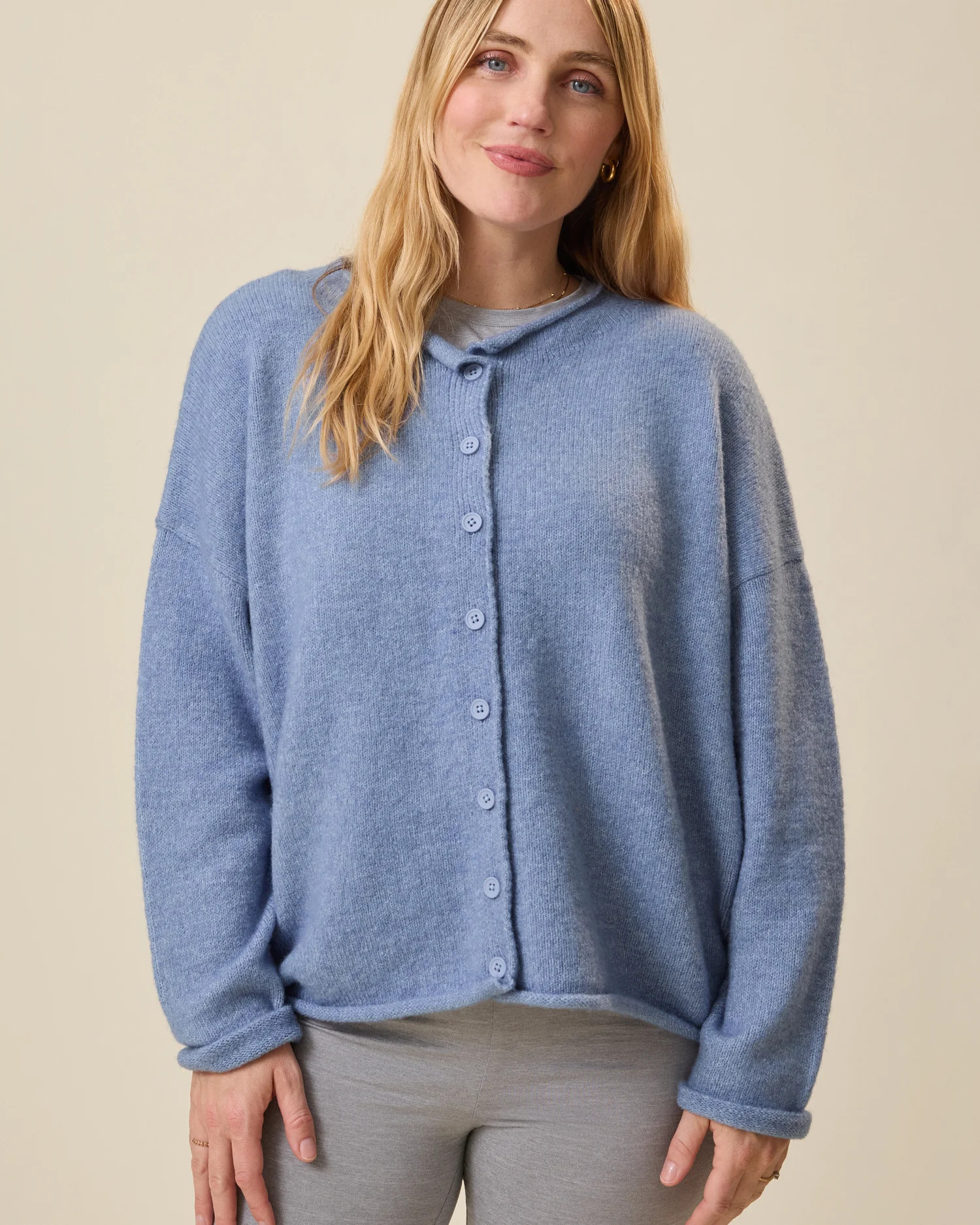 Ultra Soft Maternity & Postpartum Cardigan | Slate Blue Heather - Kindred Bravely | Kindred Bravely