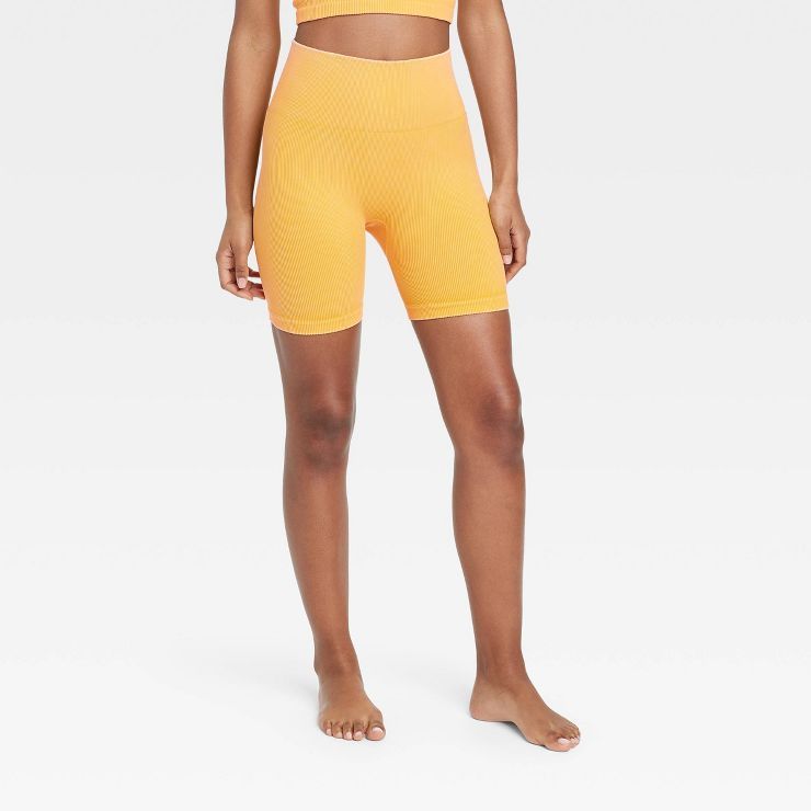 Women's High-Rise Ribbed Seamless Bike Shorts 7" - JoyLab™ | Target