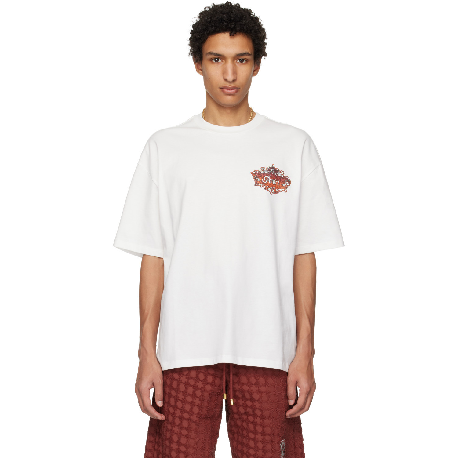 AMIRI White Chateau Crest Oversized T-shirt | SSENSE