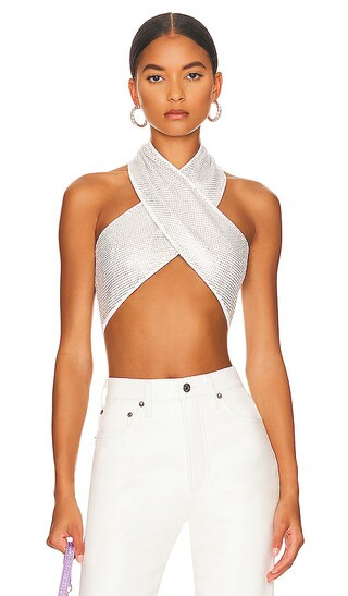 Kiki Cross Front Top in White | Revolve Clothing (Global)