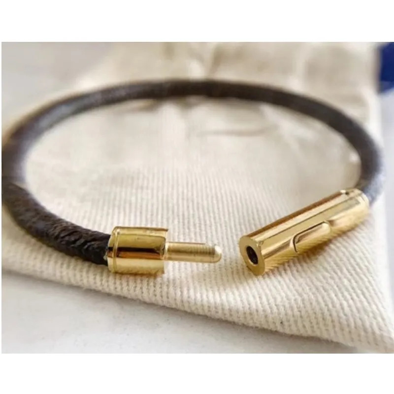 Fashion Classic Round Brown PU Leather Bracelet with Metal Lock Head In Gift Retail Box Stock SL0... | DHGate