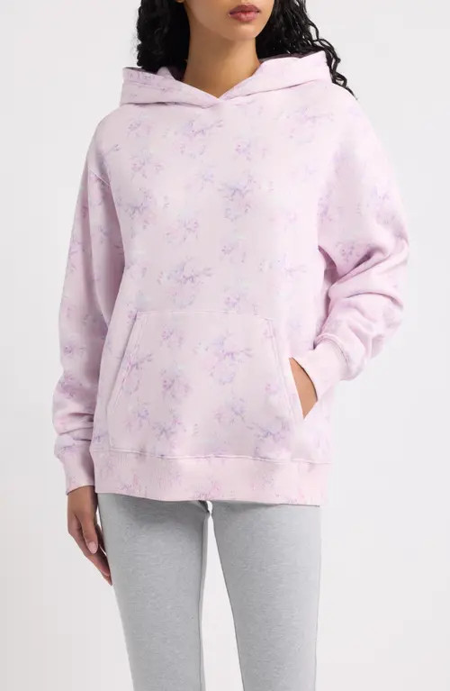LoveShackFancy Nacova Ditsy Floral Hoodie in Iced Mauve at Nordstrom, Size Small | Nordstrom