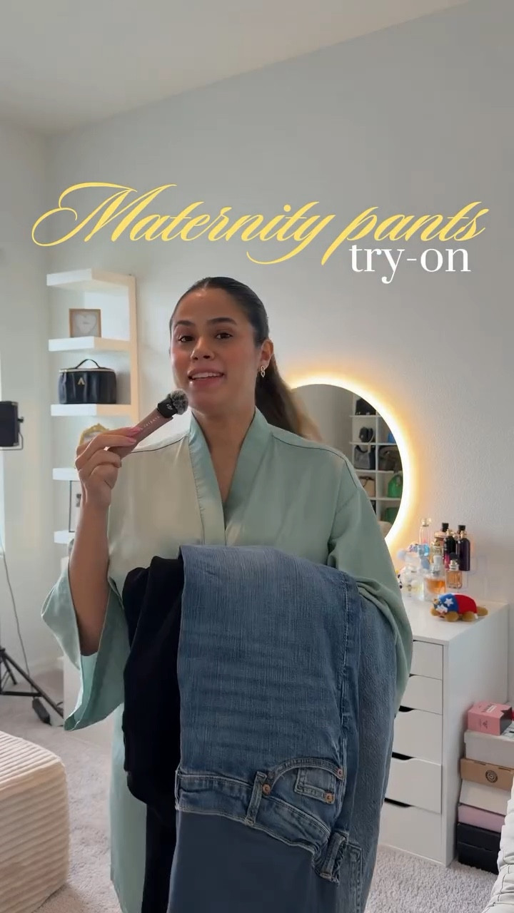 Try-on haul de estos maternity pants @hm 🏹✨ Cómodos y bellosss! Comenta “pants” y te envío los links