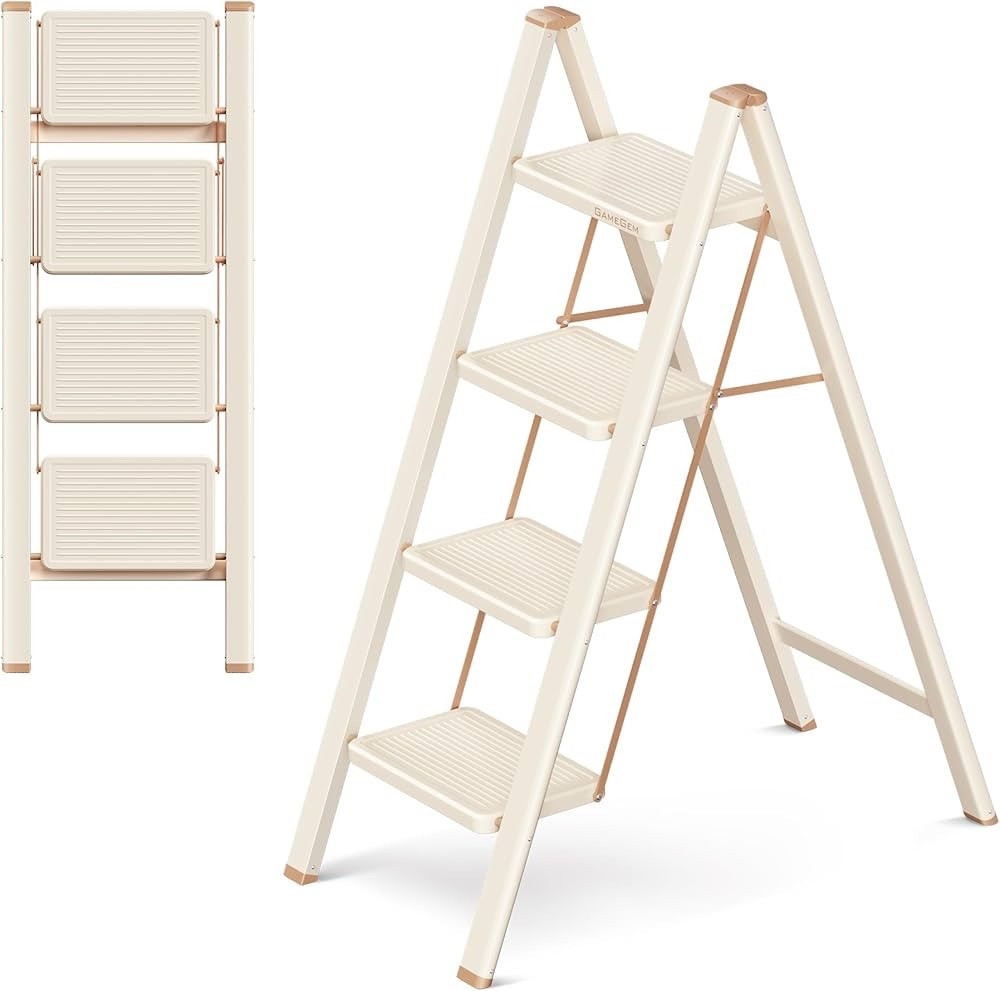 GameGem 4 Step Ladder Folding Step Stool with Wide Anti-Slip Pedal, 330LBS Capacity, Lightweight Portable Stepladder for Home and Kitchen Use 

#LTKHome #LTKSaleAlert #LTKFindsUnder100