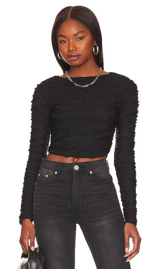 Chrystine Long Sleeve Top in Black | Revolve Clothing (Global)