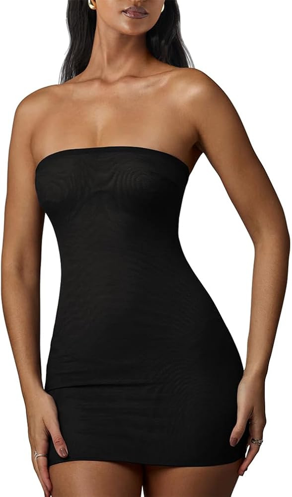 XXTAXN Women's Sexy Tube Sleeveless Bodycon Cocktail Party Mini Dress | Amazon (US)