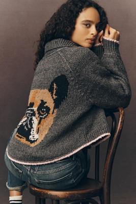 The Jesse Dog Icon Cardigan Sweater by Pilcro | Anthropologie (US)