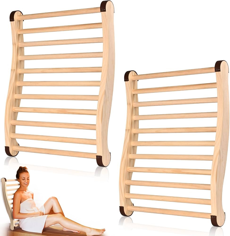 2-Pack Upgraded Sauna Backrest, Sauna Accessories, S-Shaped Ergonomic Design Sauna Chair with Bac... | Amazon (US)