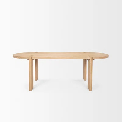 91" Light Brown Wood Oval Dining Table | Wayfair North America