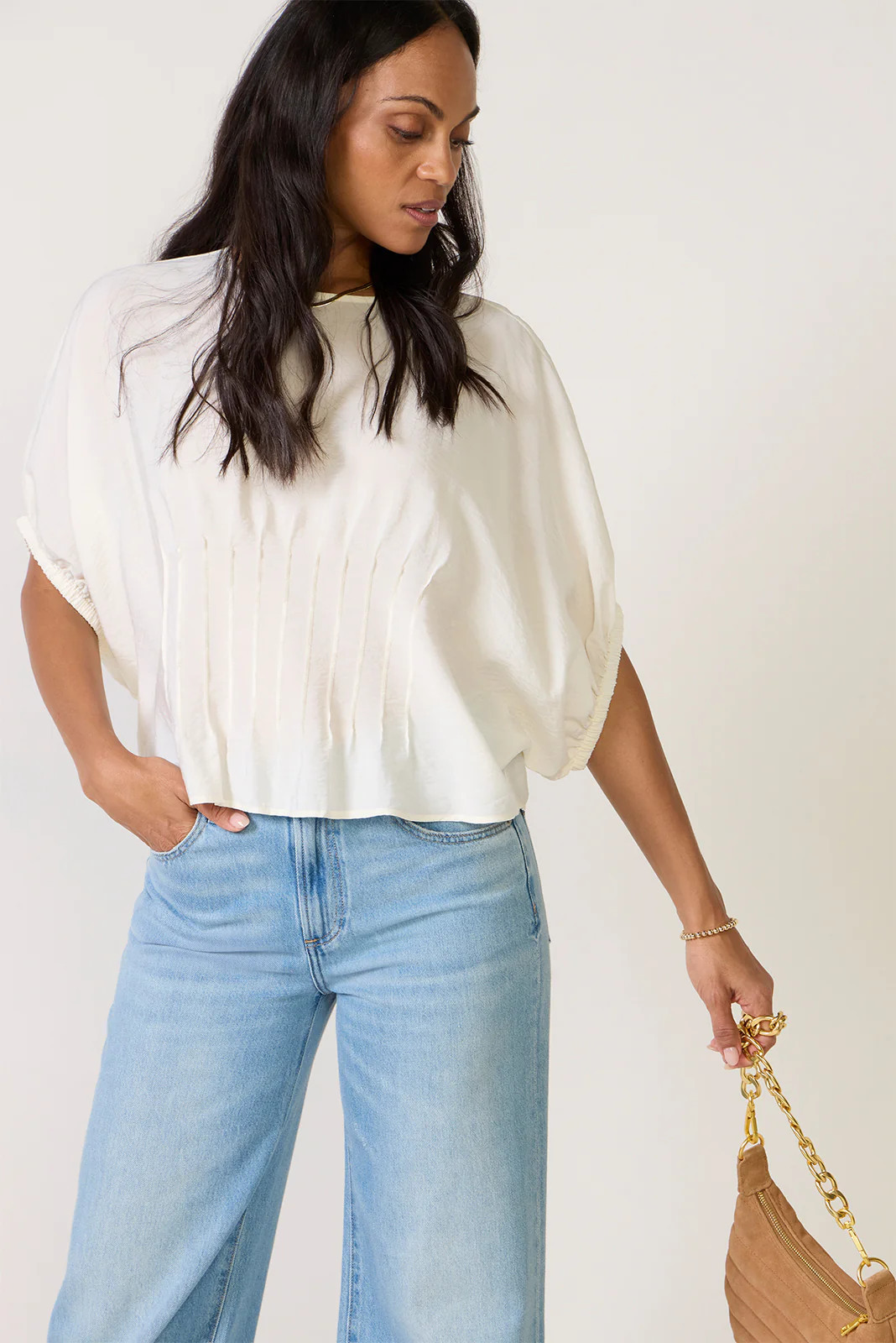 EVEREVE Women's Nala Dolman Top, Size Large, Cream White | Evereve