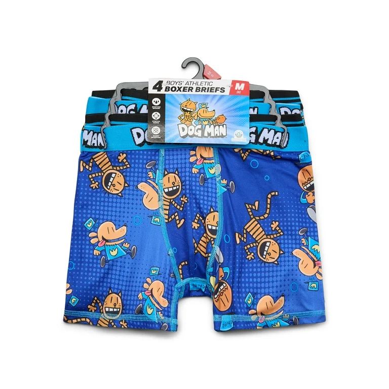 Dog Man Boys Boxer Briefs Underwear, 4-Pack, Sizes XS-XL | Walmart (US)