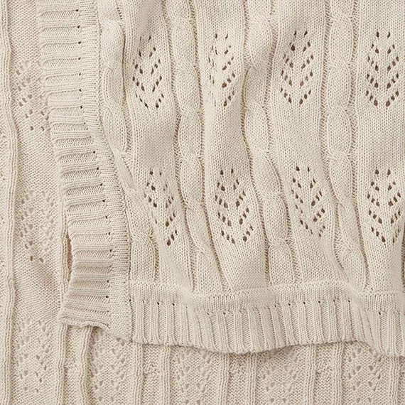 Cream Knit Baby Blanket/Chunky Sweater Blanket\Shabby Chic Throw Blanket/Off White Baby Blanket|L... | Etsy (US)