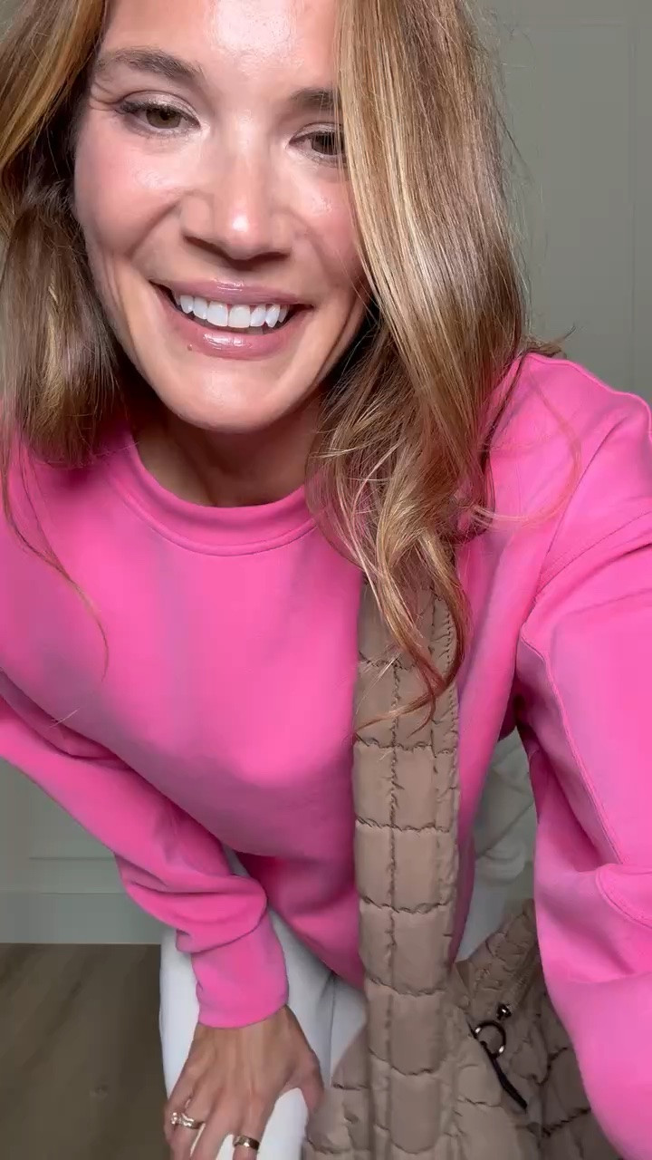 Pink and white is such a good way to brighten up a casual fall outfit. The relaxed sweatshirt with white pants feels comfy but still pulled together.

pink sweatshirt, white pants, casual fall outfit, tall girl style, comfy outfit, fall outfit idea, everyday style, casual outfit, tall women fashion, fall basics, StangandCo

#LTKootd #LTKActive #LTKTall